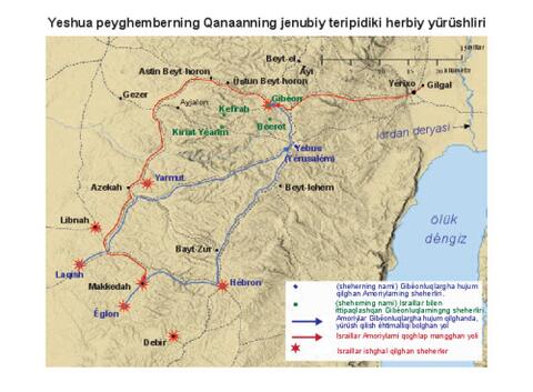 Yeshua peyghemberning Qanaanning jenubiy teripidiki herbiy yürüshliri